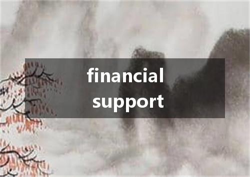 financial support是什么意思