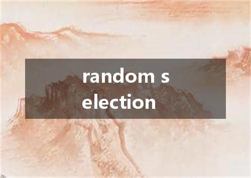 random selection是什么意思