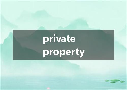private property是什么意思