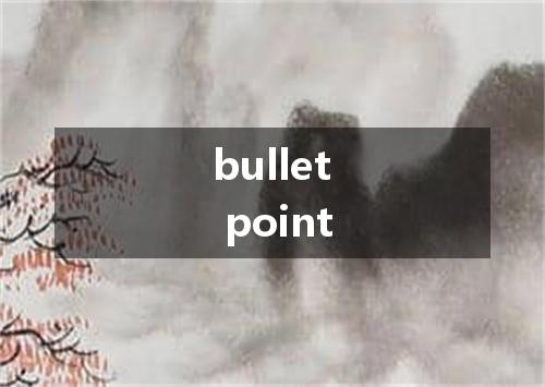 bullet point是什么意思