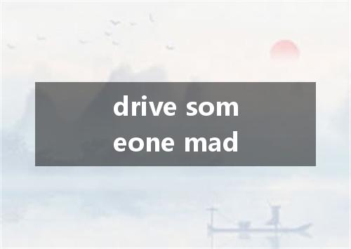 drive someone mad是什么意思