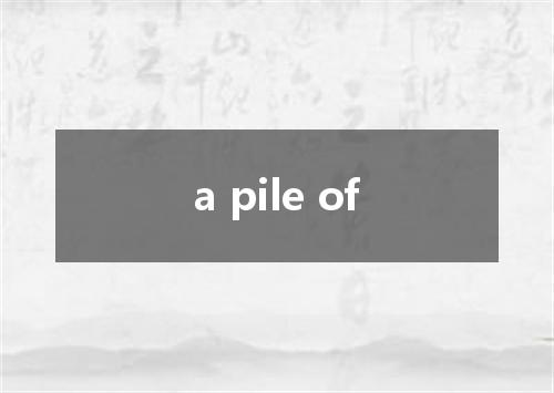 a pile of是什么意思
