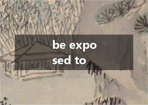be exposed to是什么意思