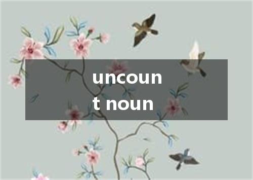 uncount noun是什么意思