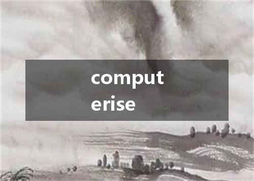 computerise是什么意思