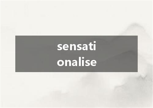 sensationalise是什么意思