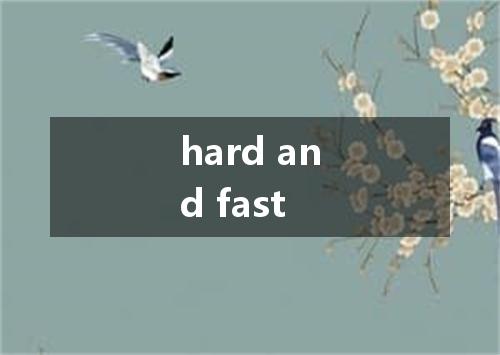 hard and fast是什么意思