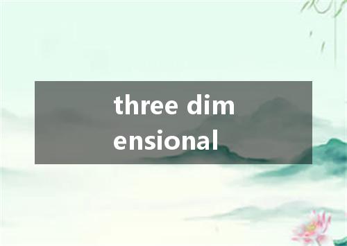 three dimensional是什么意思
