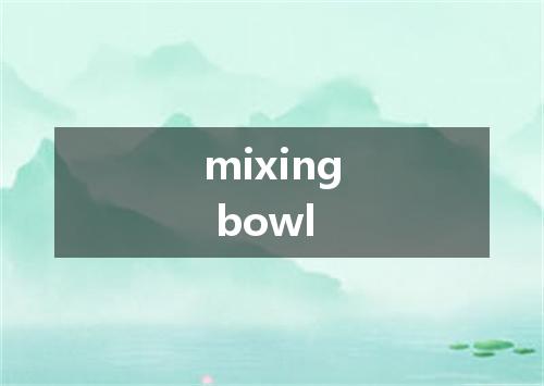 mixing bowl是什么意思