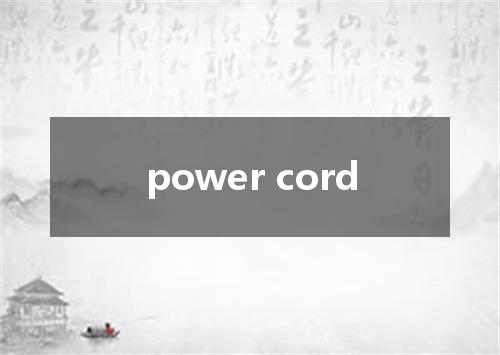 power cord是什么意思