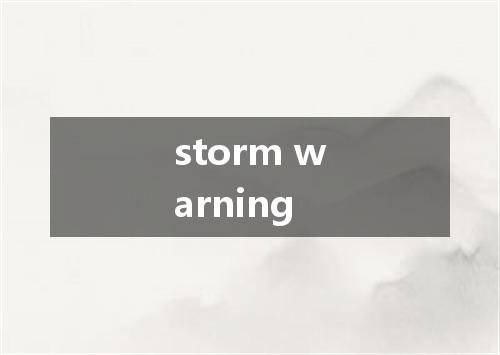 storm warning是什么意思