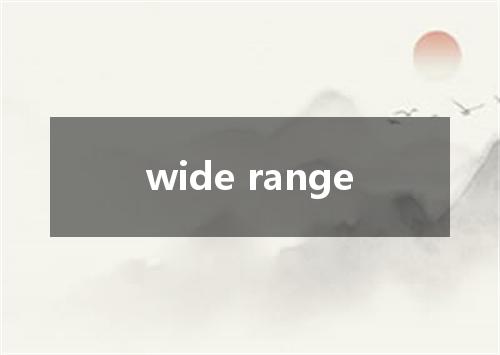 wide range是什么意思