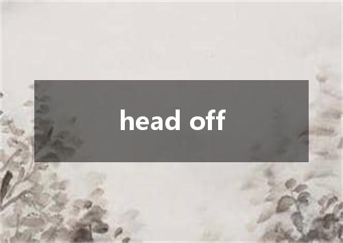 head off是什么意思