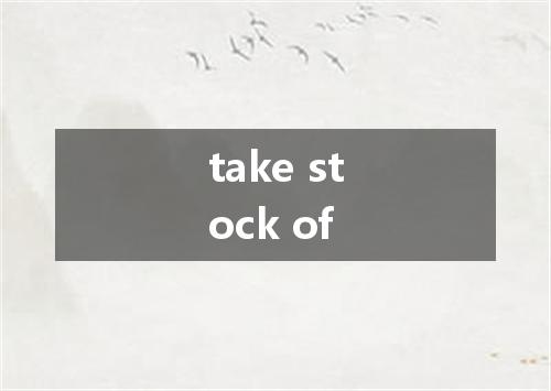 take stock of是什么意思