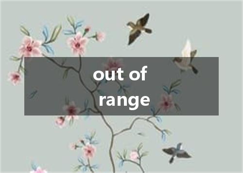 out of range是什么意思