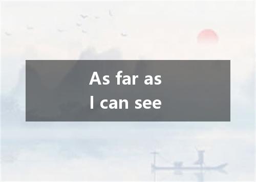 As far as I can see是什么意思