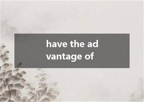 have the advantage of是什么意思