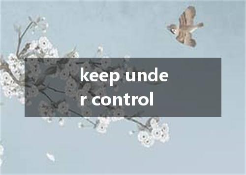 keep under control是什么意思
