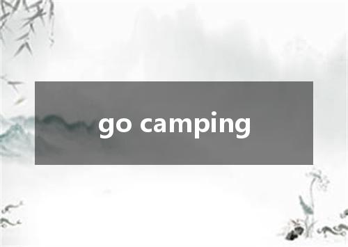 go camping是什么意思