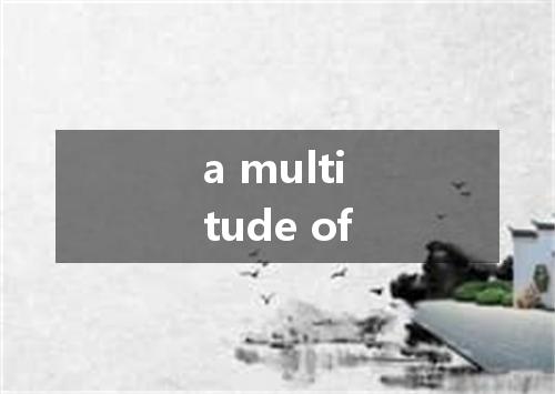 a multitude of是什么意思