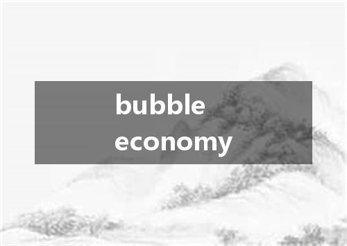 bubble economy是什么意思