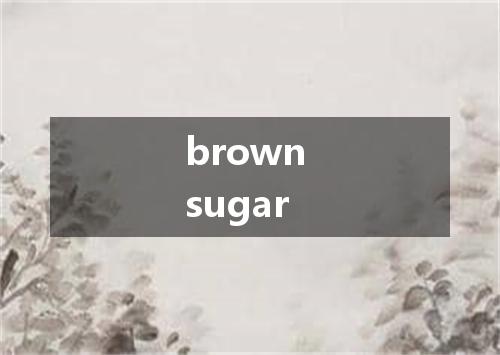 brown sugar是什么意思