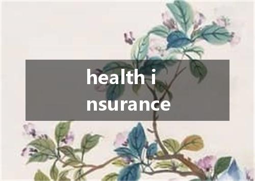 health insurance是什么意思