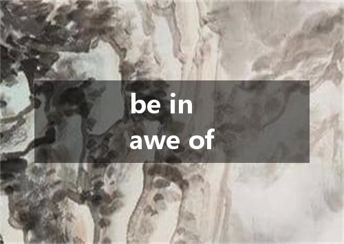 be in awe of是什么意思
