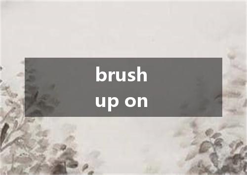brush up on是什么意思
