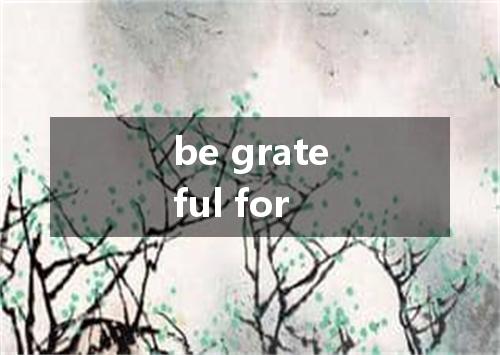 be grateful for是什么意思