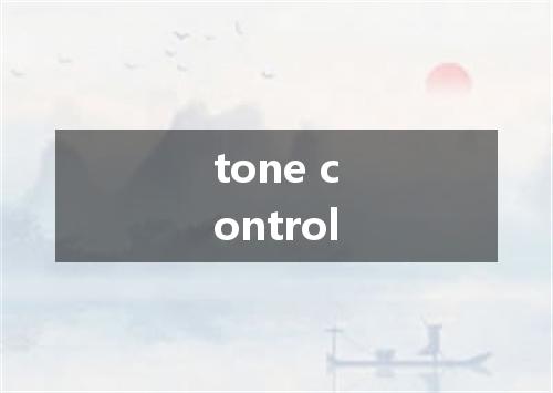 tone control是什么意思
