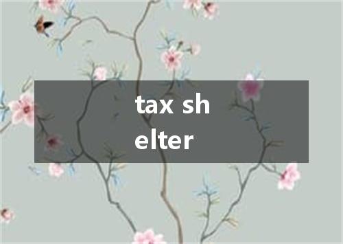 tax shelter是什么意思