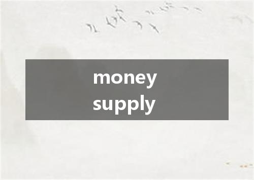 money supply是什么意思