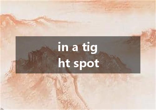 in a tight spot是什么意思