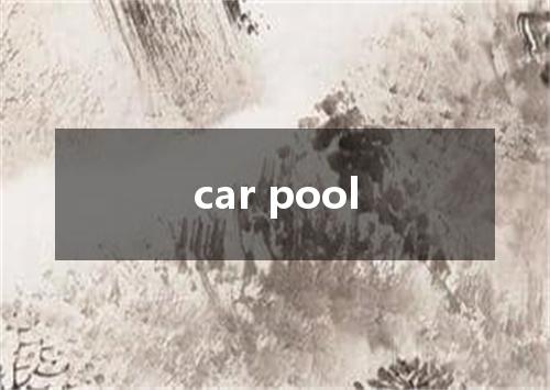 car pool是什么意思