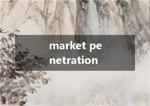 market penetration是什么意思