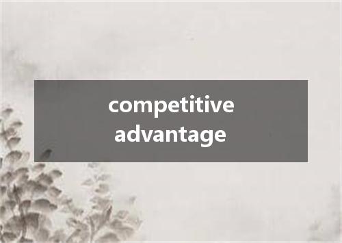 competitive advantage是什么意思