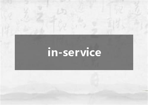 in-service是什么意思