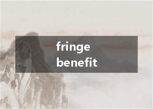 fringe benefit是什么意思