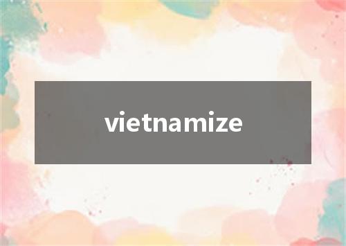 vietnamize是什么意思