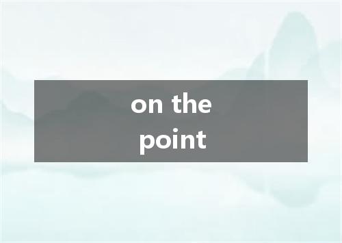 on the point是什么意思