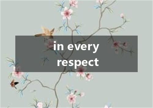 in every respect是什么意思