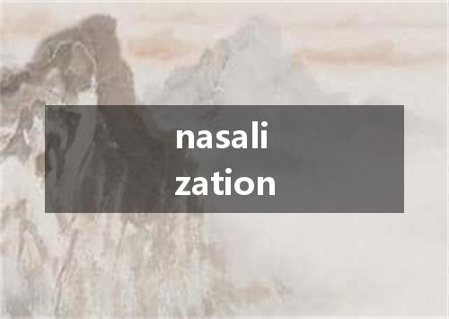 nasalization是什么意思