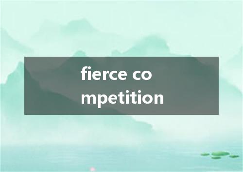 fierce competition是什么意思
