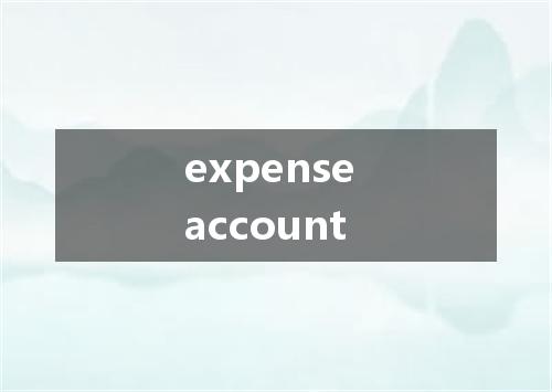 expense account是什么意思