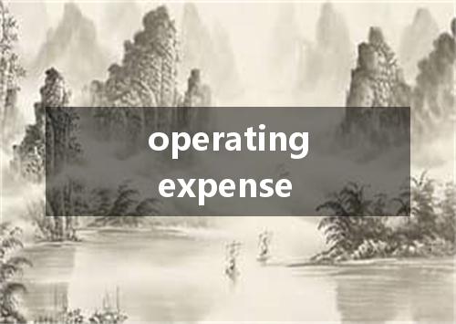 operating expense是什么意思