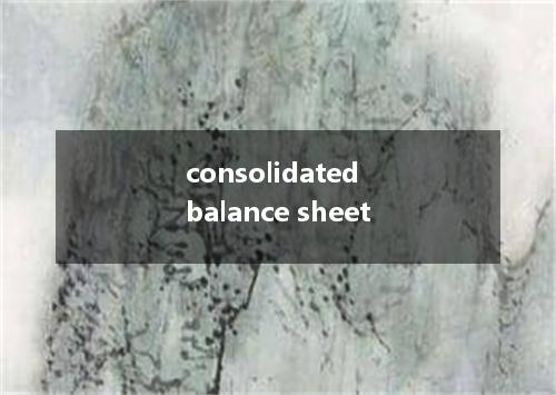 consolidated balance sheet是什么意思
