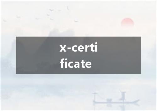 x-certificate是什么意思