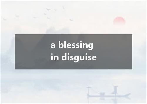 a blessing in disguise是什么意思