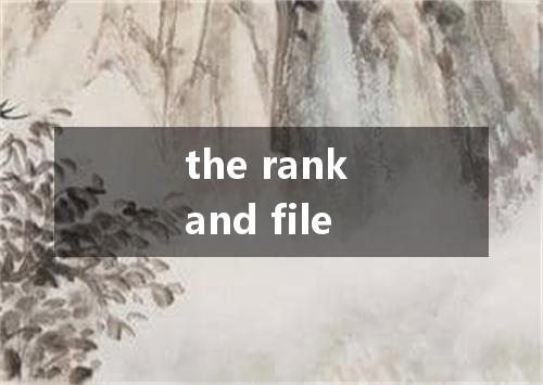 the rank and file是什么意思